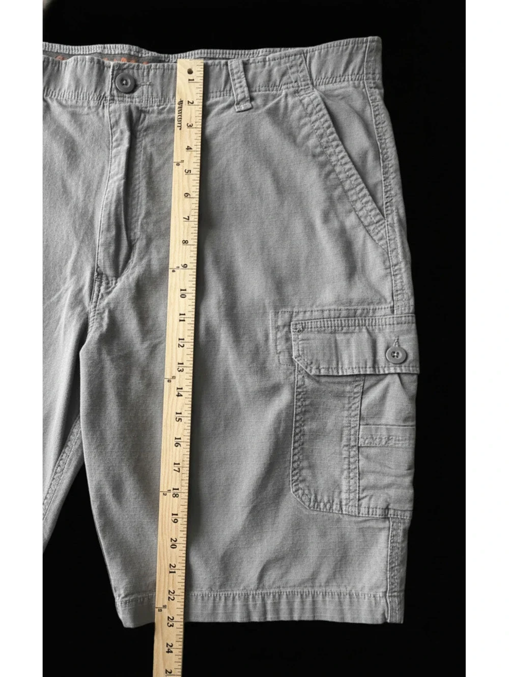 WearFirst Men’s Cargo Shorts Gray Ripstop Cotton Stretch Size 42 Outdoor Hiking